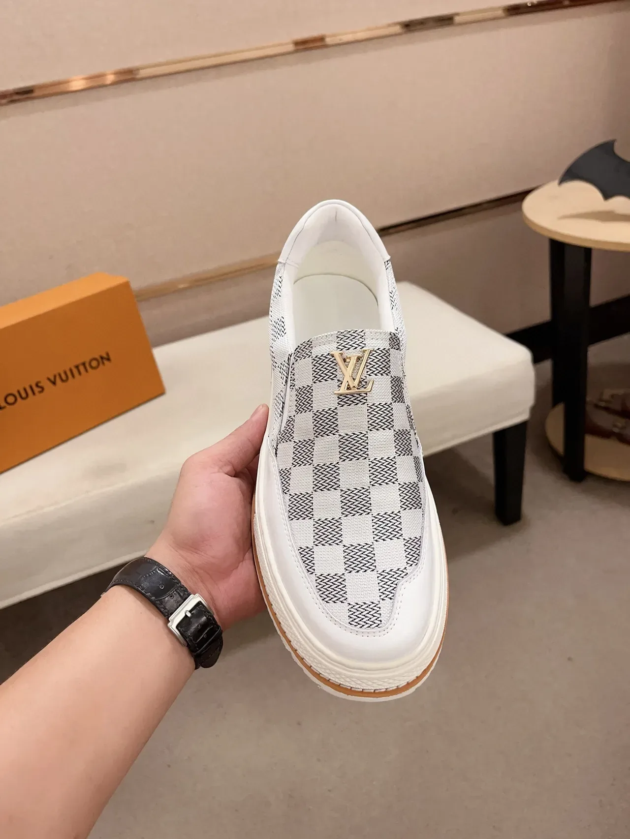 Louis Vuitton LV Trainer Damier Check White Lifestyle Sneakers 2