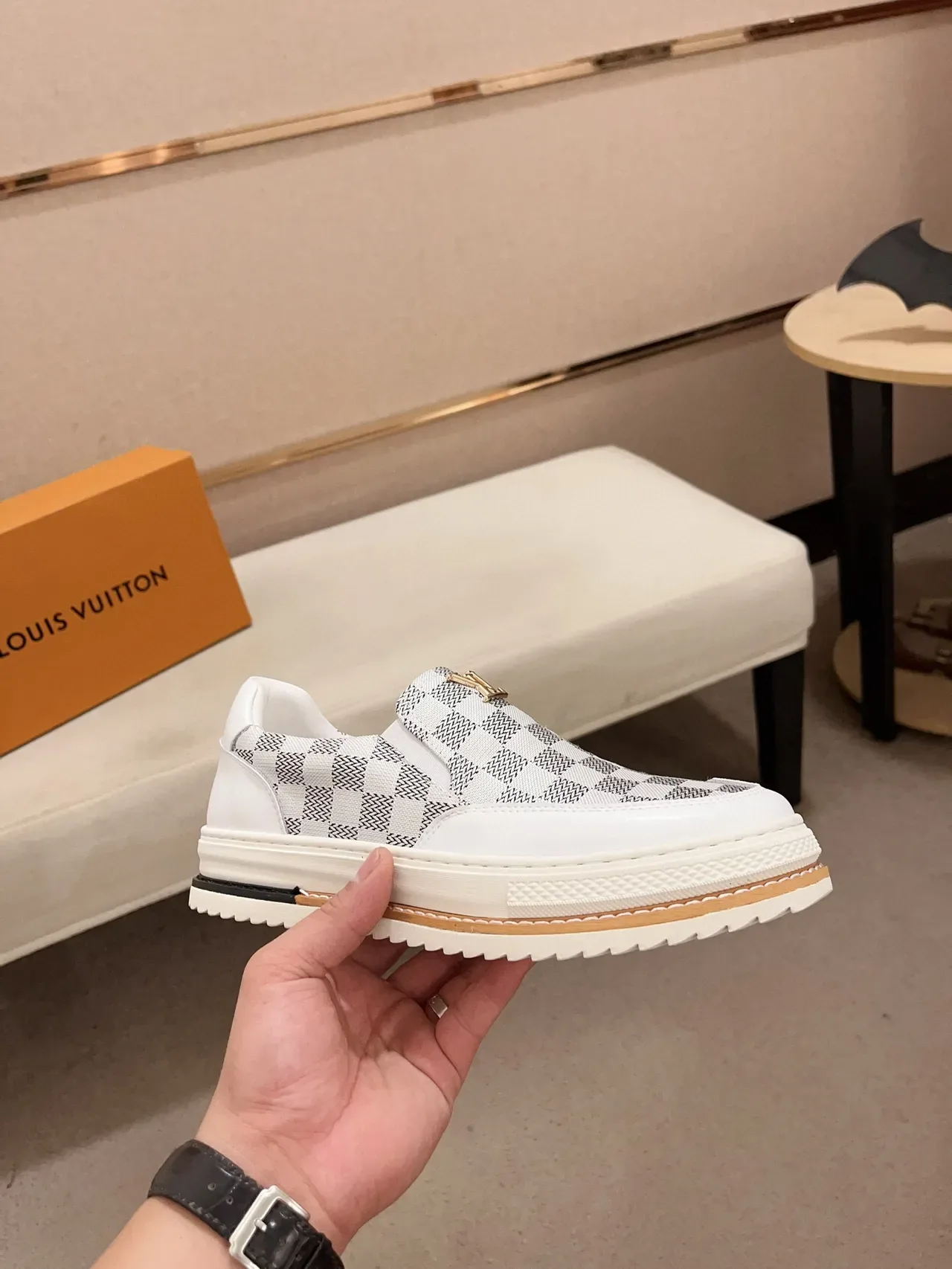 Louis Vuitton LV Trainer Damier Check White Lifestyle Sneakers 4