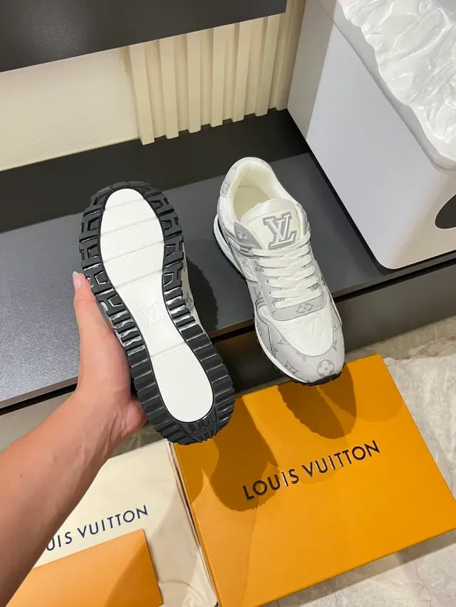 Louis Vuitton LV Trainer Gray White Monogram Canvas Leather Overlays Lifestyle Sneakers 3