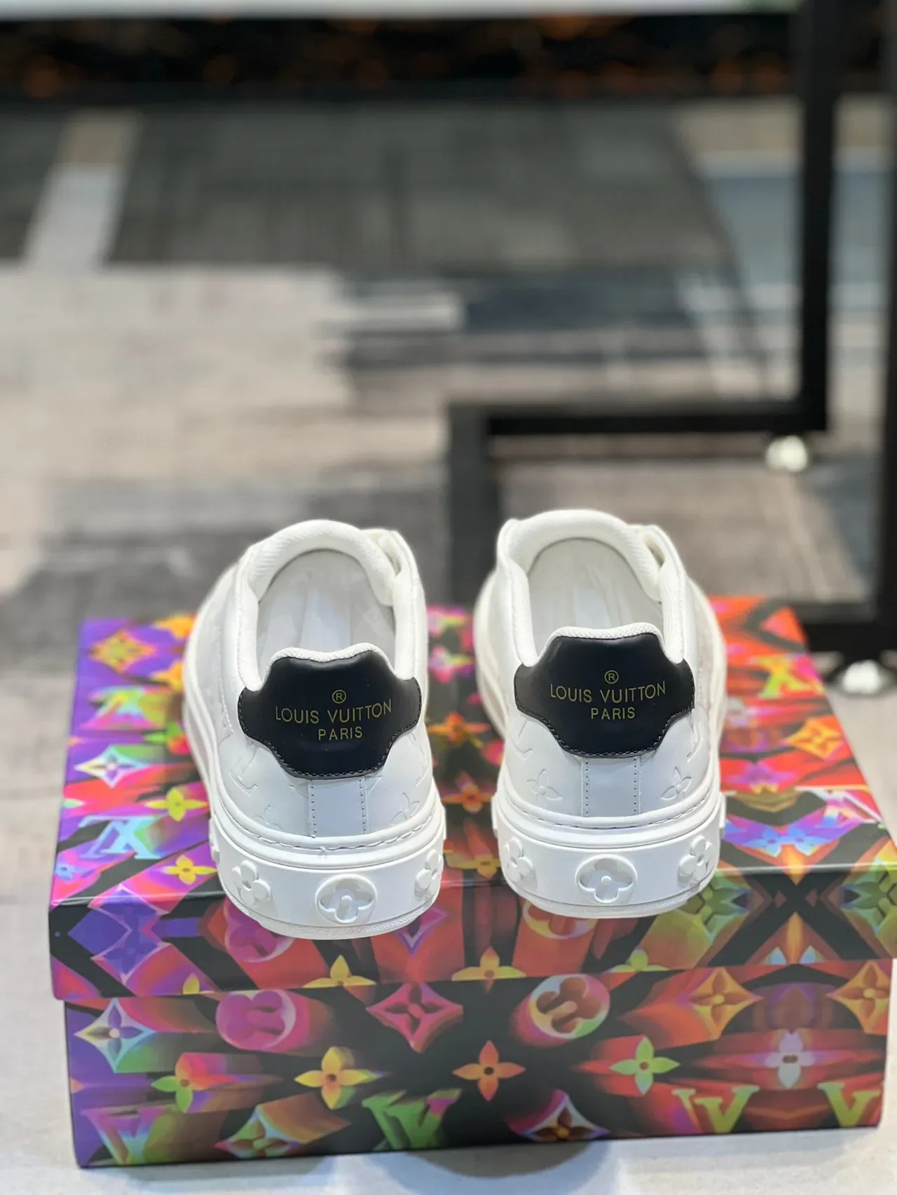 Louis Vuitton LV Trainer Chaussures Lifestyle Blanc Noir Monogramme Embossé Low-Top 2