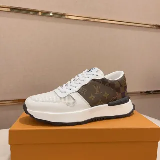 Louis Vuitton LV Trainer Blanco Marrón Monogram Lona Malla Perforada Lifestyle Sneakers