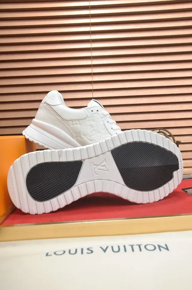Louis Vuitton LV Trainer White Embossed Monogram Leather Chunky Layered Sole Lifestyle Sneakers 3