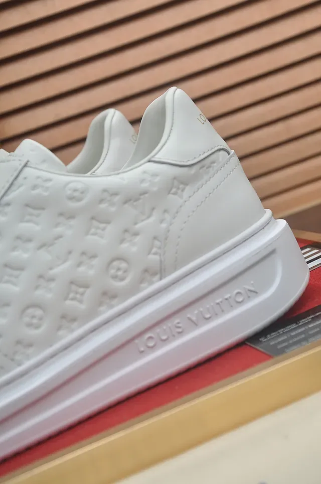 Louis Vuitton LV Trainer White Monogram-Embossed Leather Low-Top Lifestyle Sneakers 2