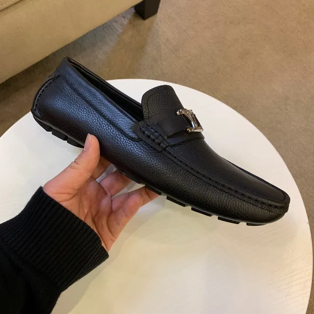 Louis Vuitton LV Twist Loafer Black Pebbled Leather Loafers 4
