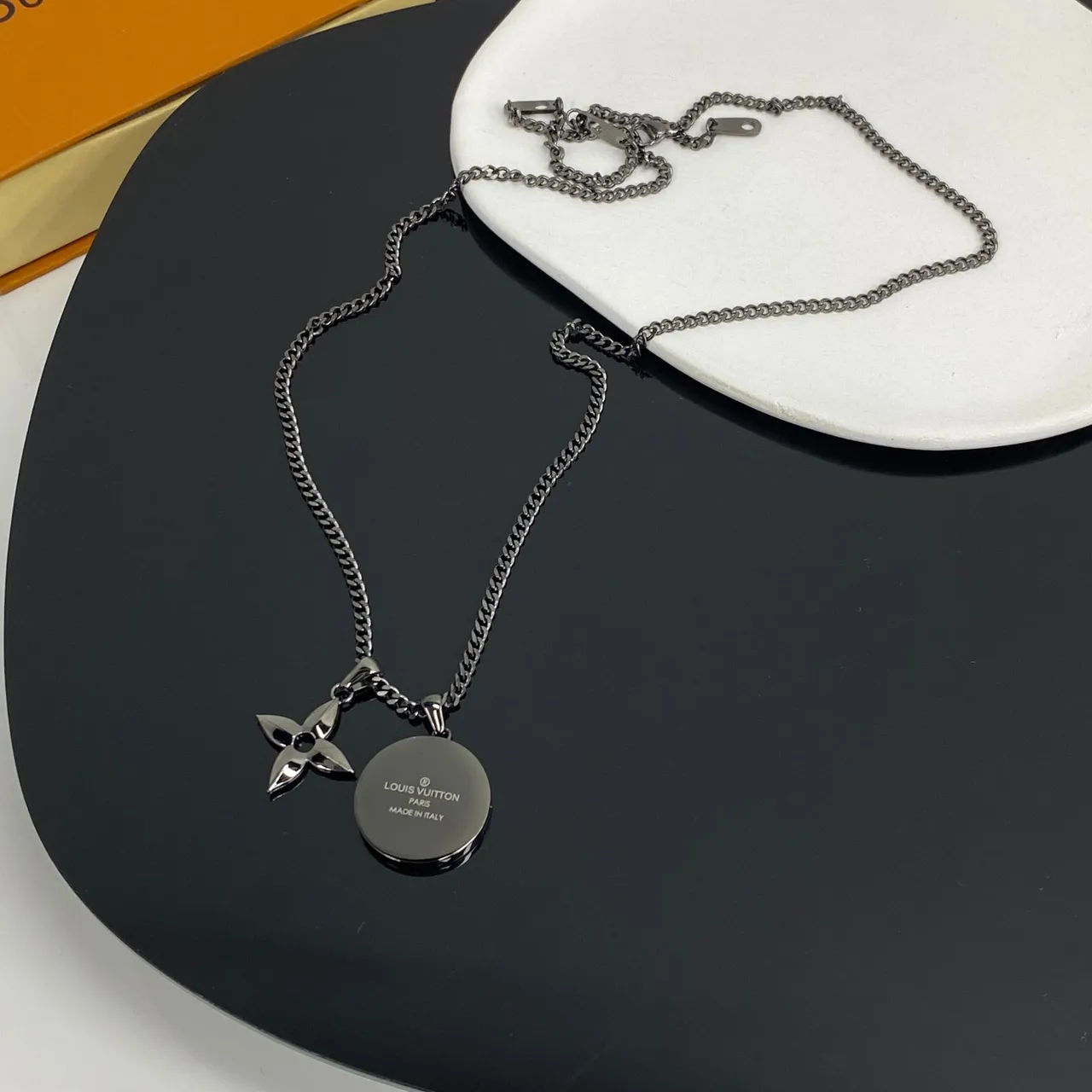 Louis Vuitton Monogram Disc and Flower Charm Necklace 2