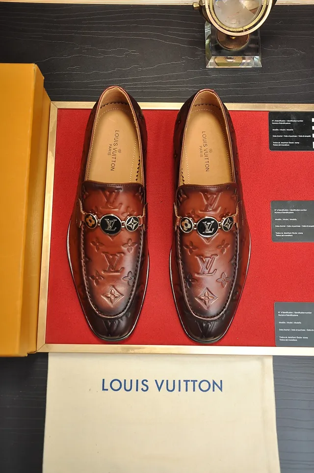Louis Vuitton Mocassin en cuir embossé avec Monogram 5