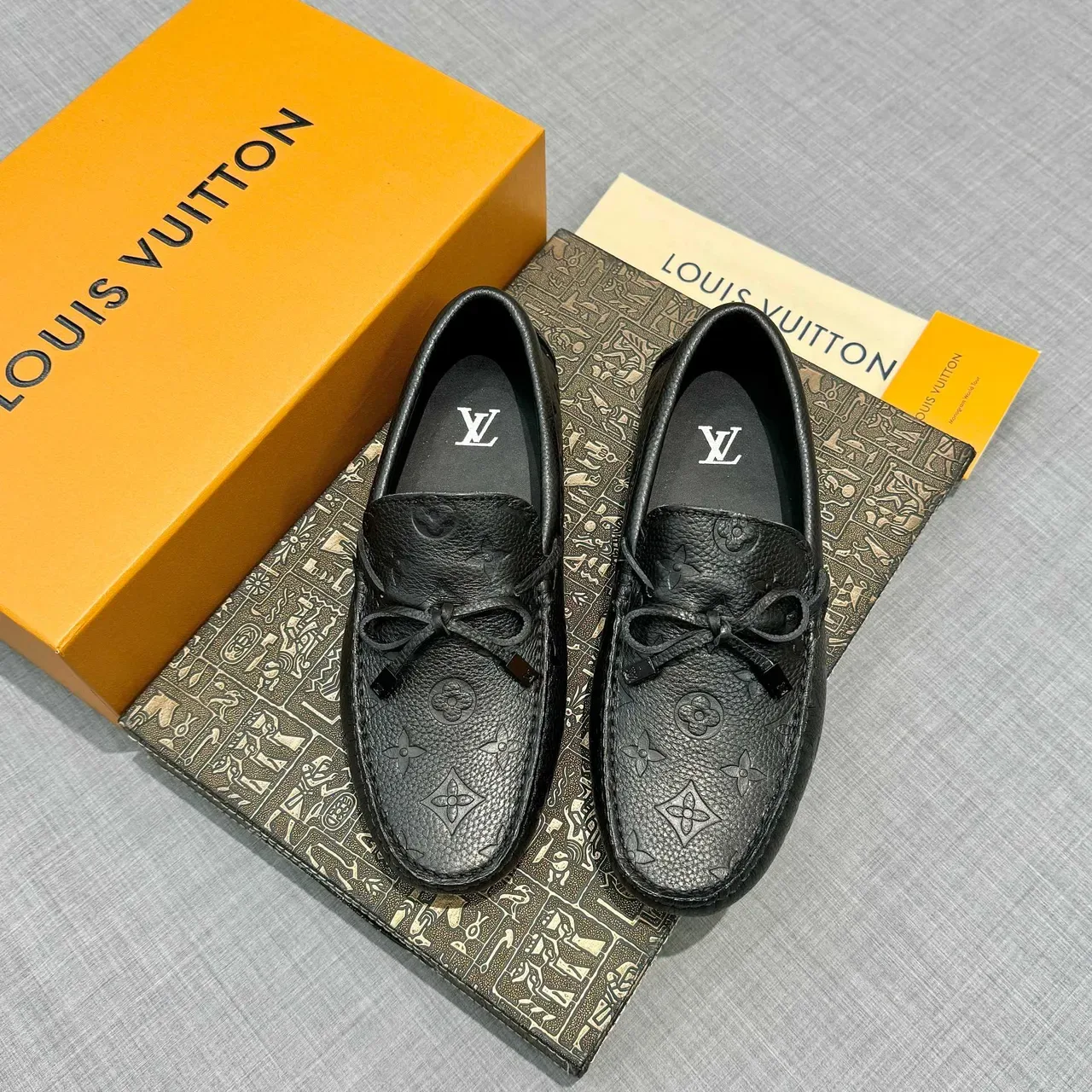 Louis Vuitton Monogram Loafer Black Leather Slip-On Loafers 6
