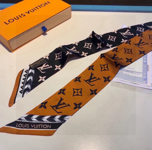 Louis Vuitton Monogram Orange Silk Scarf 5