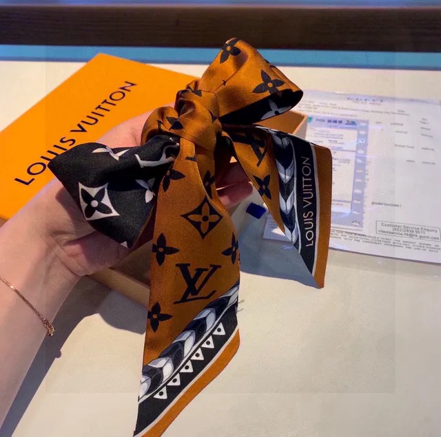 Louis Vuitton Monogram Orange Silk Scarf 9