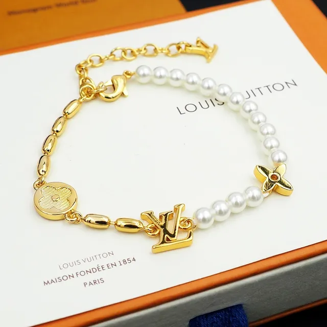 Louis Vuitton Monogram Pearl and Flower Charm Bracelet 2