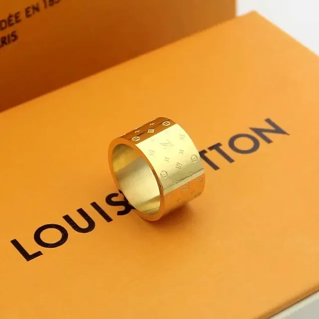Louis Vuitton Monogram আংটি রূপালি সোনালি বৃত্তাকার 5