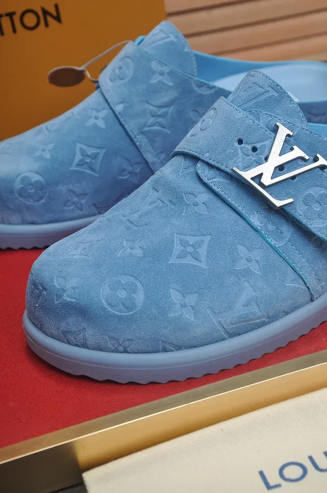 Louis Vuitton Mule Bleu Monogramme Daim Boucle Chaussures Casual 2