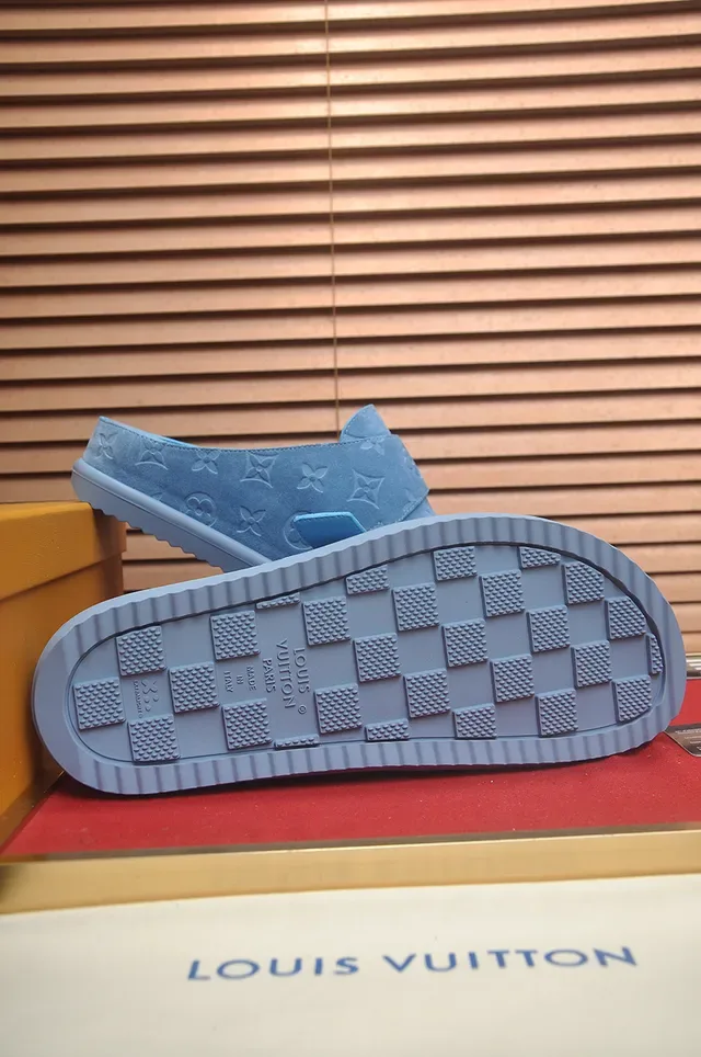 Louis Vuitton Mule Bleu Monogramme Daim Boucle Chaussures Casual 3