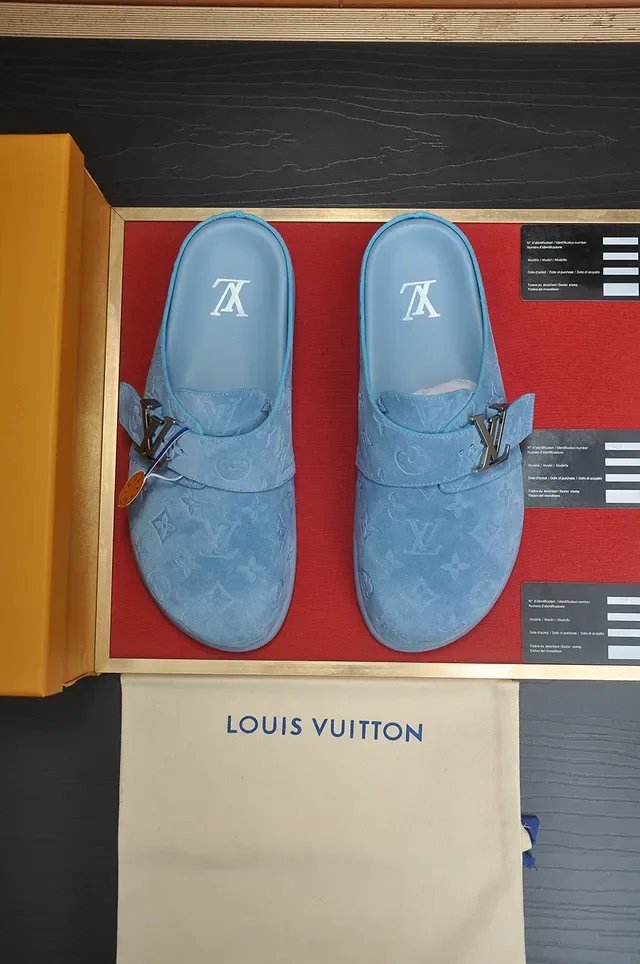 Louis Vuitton Mule Bleu Monogramme Daim Boucle Chaussures Casual 5