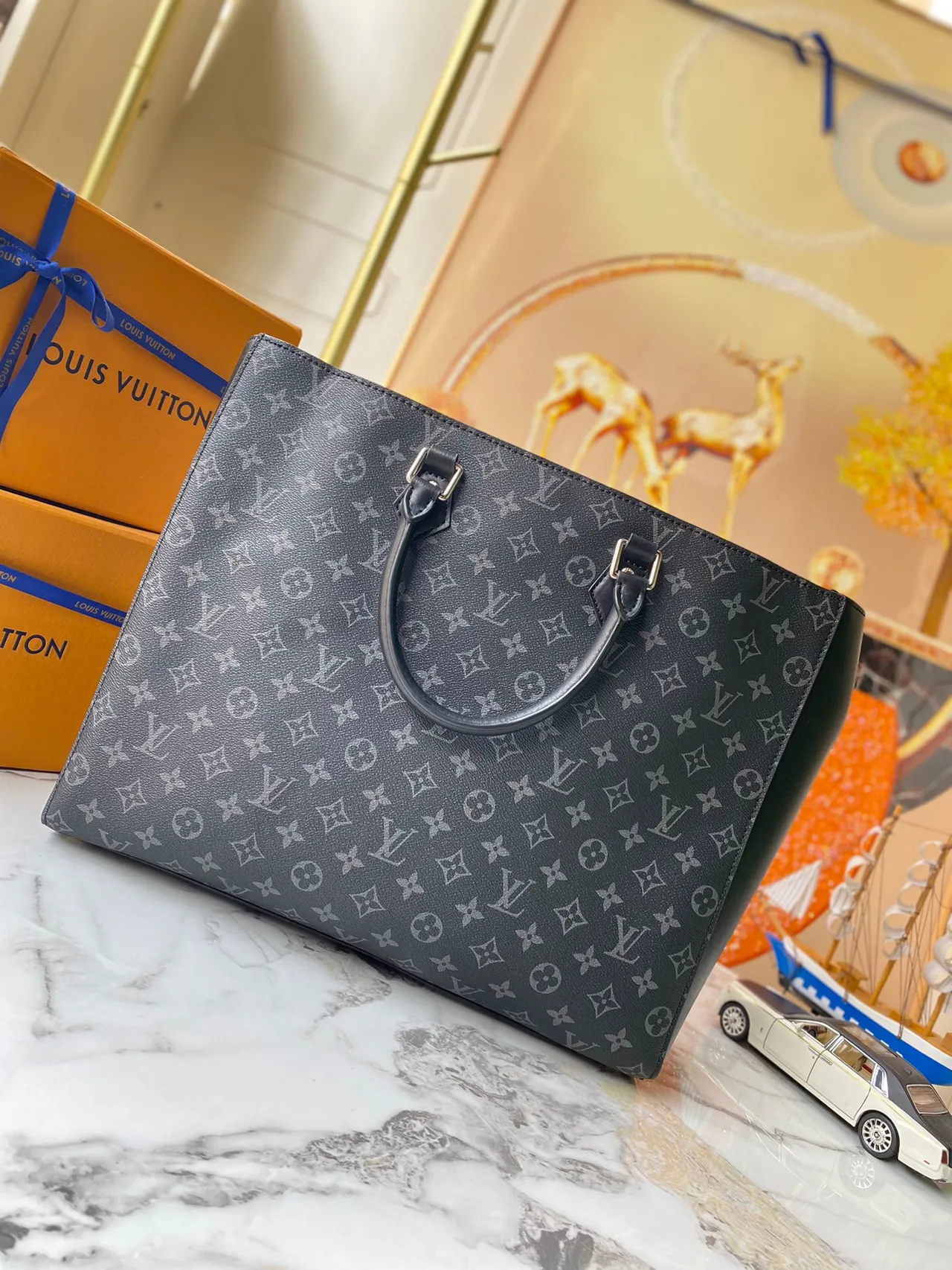 Louis Vuitton Neverfull Monogram Gray Tote Bag 8