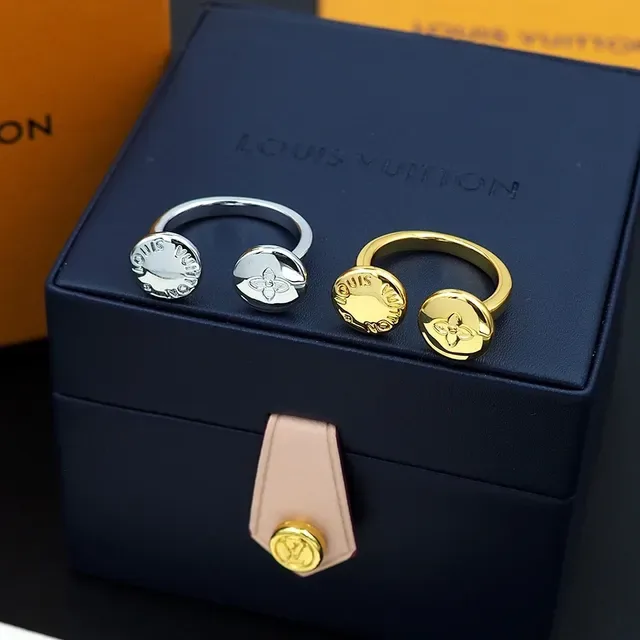 Louis Vuitton On the Go Engraved Dual-Disc Open-Band Ring 3