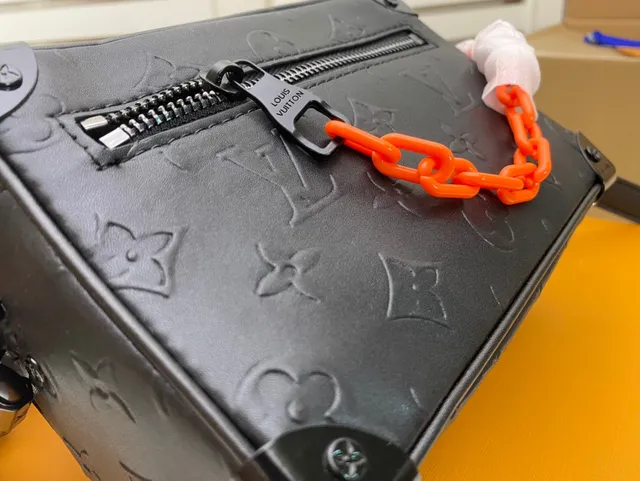 Louis Vuitton Petite Malle কালো নারাঙ্গা বাক্স সিলুয়েট মোনোগ্রামড চামড়ার চেইন ব্যাগ 6