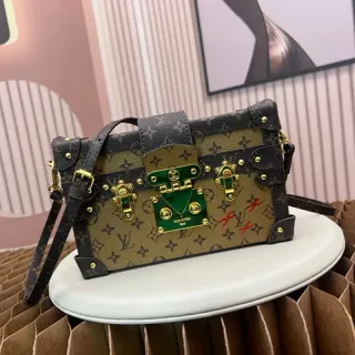 Louis Vuitton Petite Malle 印花帆布 绿色五金 涂鸦手提袋