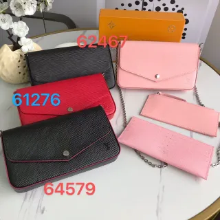 Louis Vuitton Pochette Accessoires Black Pink Structured Flap Epi Leather Texture Envelope Clutch
