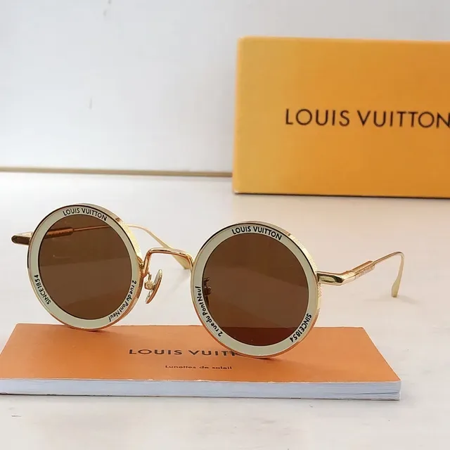 Louis Vuitton Gafas de Sol Marco de Metal Redondo 5