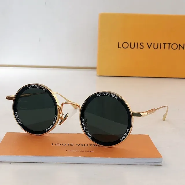 Louis Vuitton Gafas de Sol Marco de Metal Redondo 6