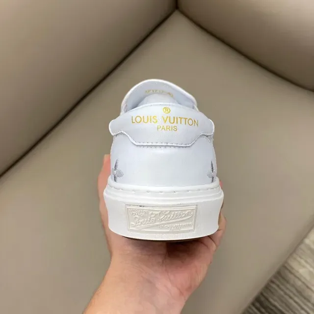 Louis Vuitton Run Away Monogrammed Leather Slip-On Lifestyle Sneakers 3