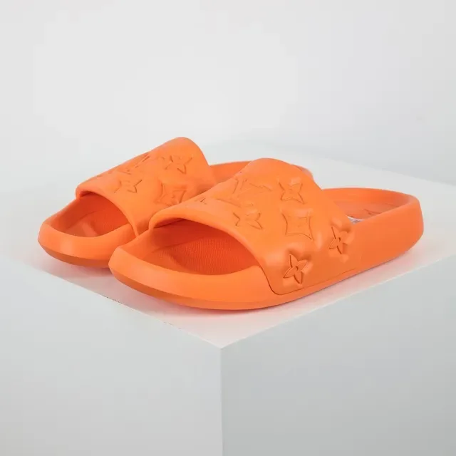 Louis Vuitton Slide नारंगी मोल्डेड रबर चप्पल 2
