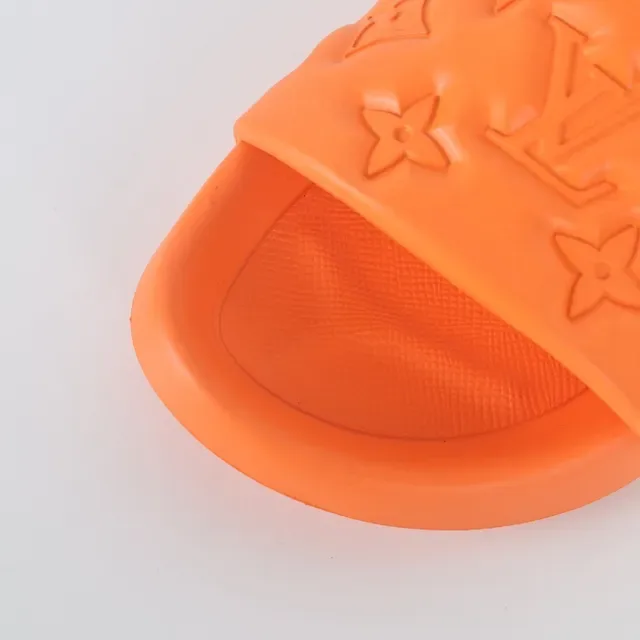 Louis Vuitton Slide नारंगी मोल्डेड रबर चप्पल 5