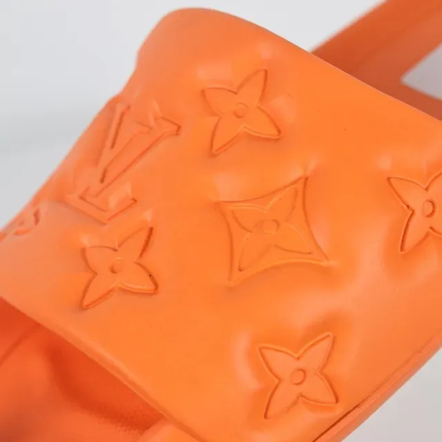 Louis Vuitton Slide नारंगी मोल्डेड रबर चप्पल 6