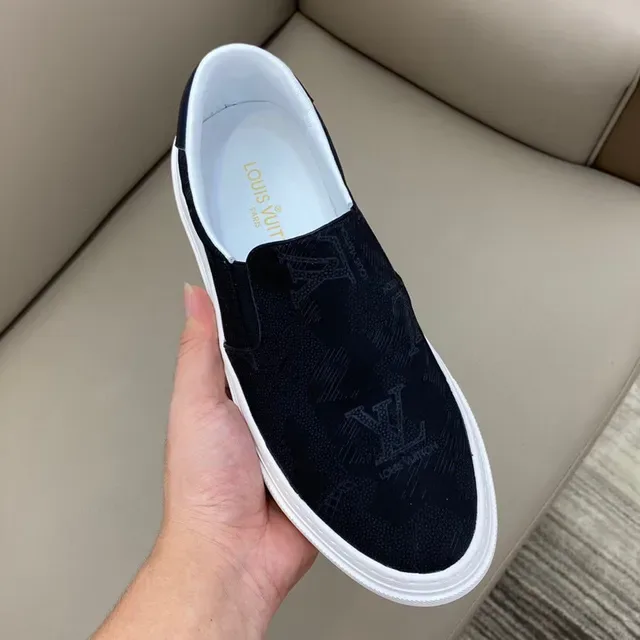 Louis Vuitton Slip-On Monogrammed Textile Black White Lifestyle Sneaker 4