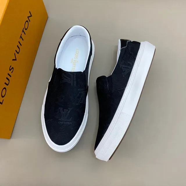 Louis Vuitton Slip-On Monogrammed Textile Black White Lifestyle Sneaker 8