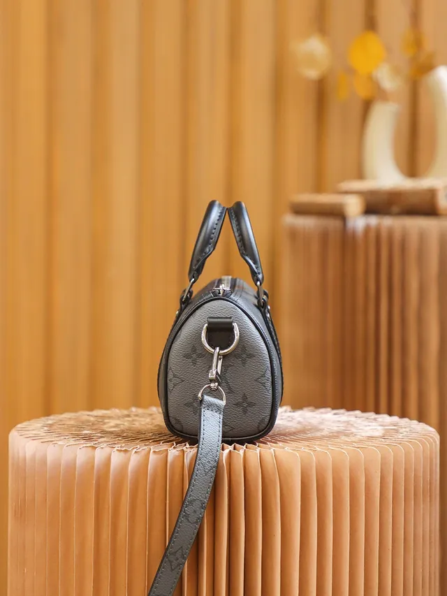Louis Vuitton Speedy Boston noir gris Monogram Canvas Boston Bag 3