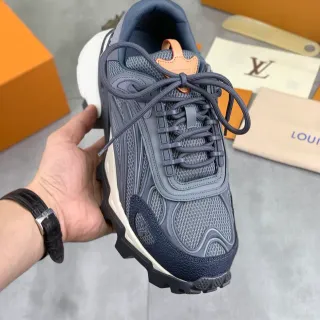 Louis Vuitton Trail Gray Navy and Tan Chunky Sneakers