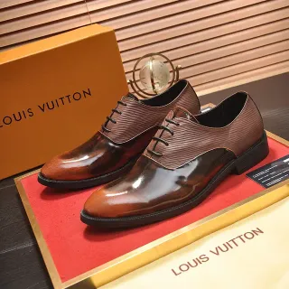 Louis Vuitton Sapatos Oxford Marrom de Duas Cores Brilhantes