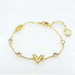 Louis Vuitton V Collection سوار كريستال بنمط ذهبي