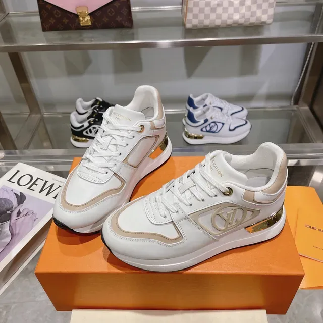 Louis Vuitton White Beige Leather Upper Contrast Panels Lifestyle Sneakers 2