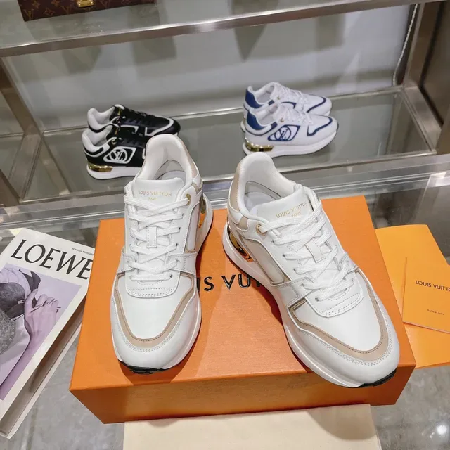 Louis Vuitton White Beige Leather Upper Contrast Panels Lifestyle Sneakers 4
