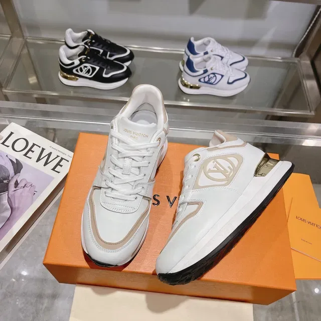 Louis Vuitton White Beige Leather Upper Contrast Panels Lifestyle Sneakers 5