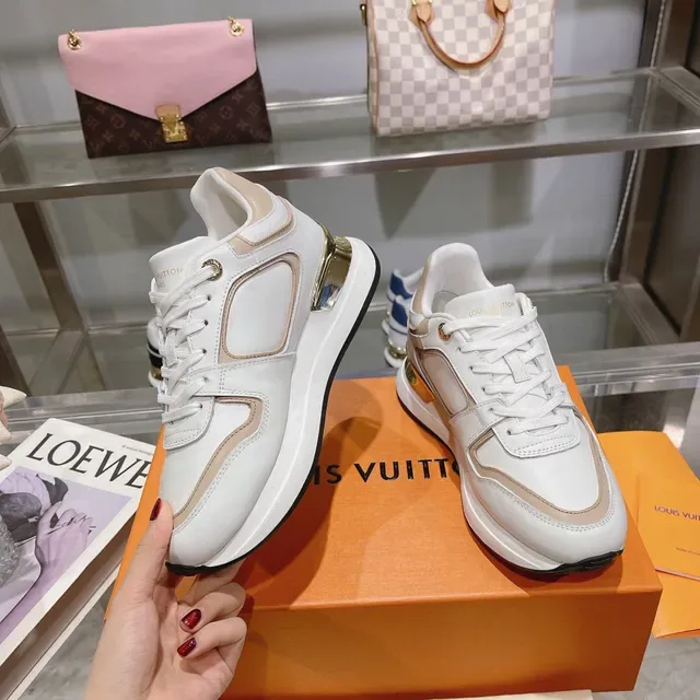 Louis Vuitton White Beige Leather Upper Contrast Panels Lifestyle Sneakers 6