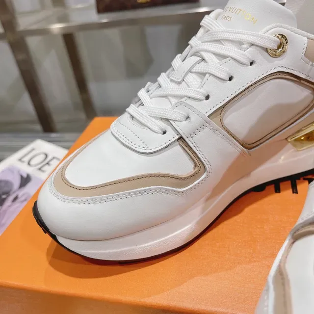 Louis Vuitton White Beige Leather Upper Contrast Panels Lifestyle Sneakers 7