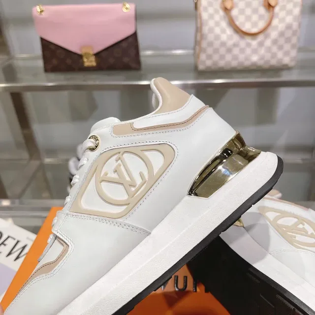 Louis Vuitton White Beige Leather Upper Contrast Panels Lifestyle Sneakers 8