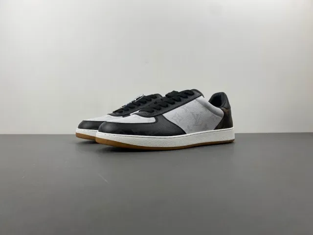 Louis Vuitton White Black Monogram Canvas Leather Overlays Lifestyle Sneakers 10