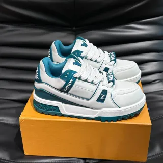 Louis Vuitton Blancas Azules Suela Gruesa Detalle Correa En Capas Zapatillas Lifestyle