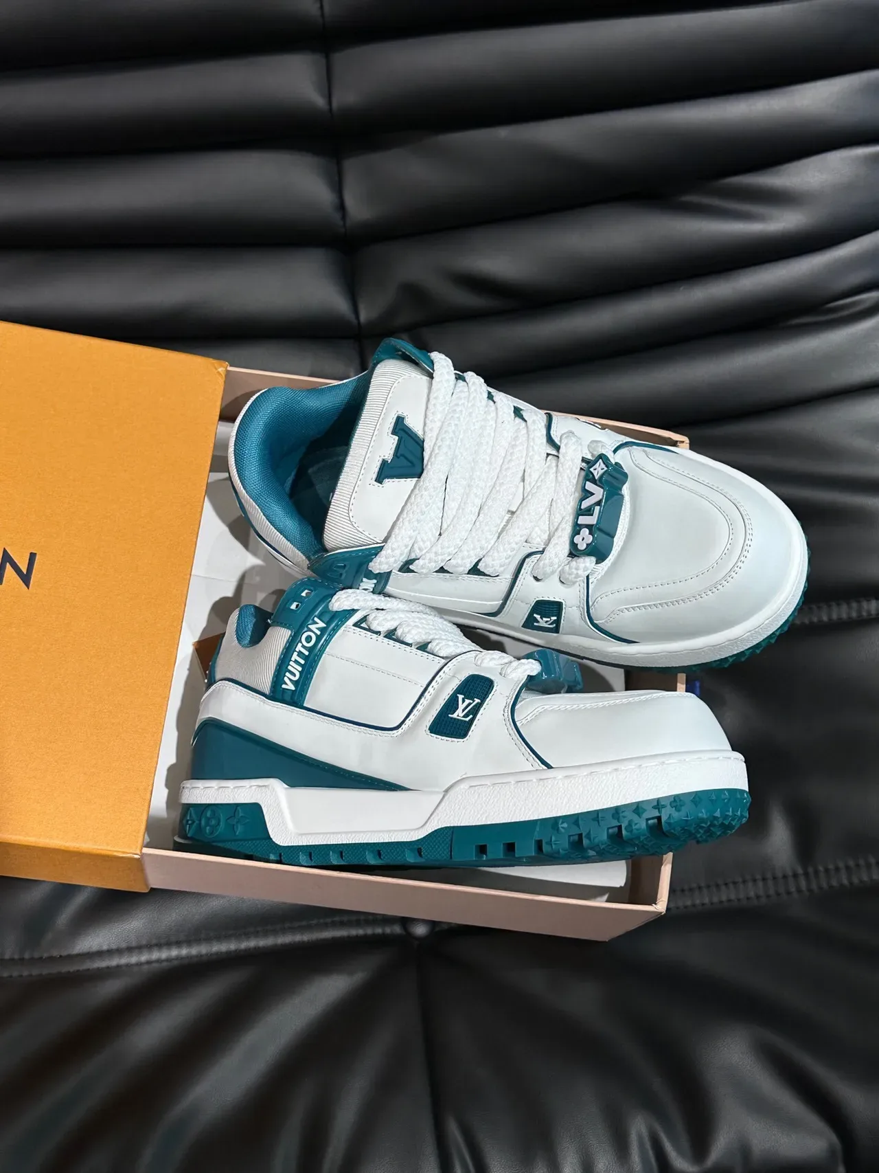 Louis Vuitton White Blue Chunky Sole Layered Strap Detail Lifestyle Sneakers 4