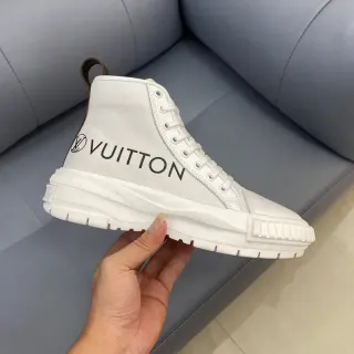 Louis Vuitton Zapatillas Lifestyle Blancas y Marrones con Upper de Lona de Alto
