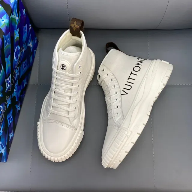 Louis Vuitton White Brown High-Top Canvas Upper Lifestyle Sneakers 6