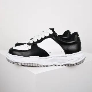 Maison Margiela Black White Deconstructed Layered Leather Lifestyle Sneakers
