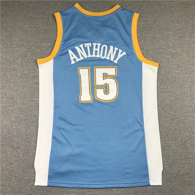 Mitchell & Ness 2003-04 Carmelo Anthony Hardwood Classics Bleu Blanc Sans Manches Construction Maille Maillot 3