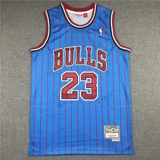 Mitchell & Ness Hardwood Classics Chicago Bulls Blue Red Pinstripe Jersey