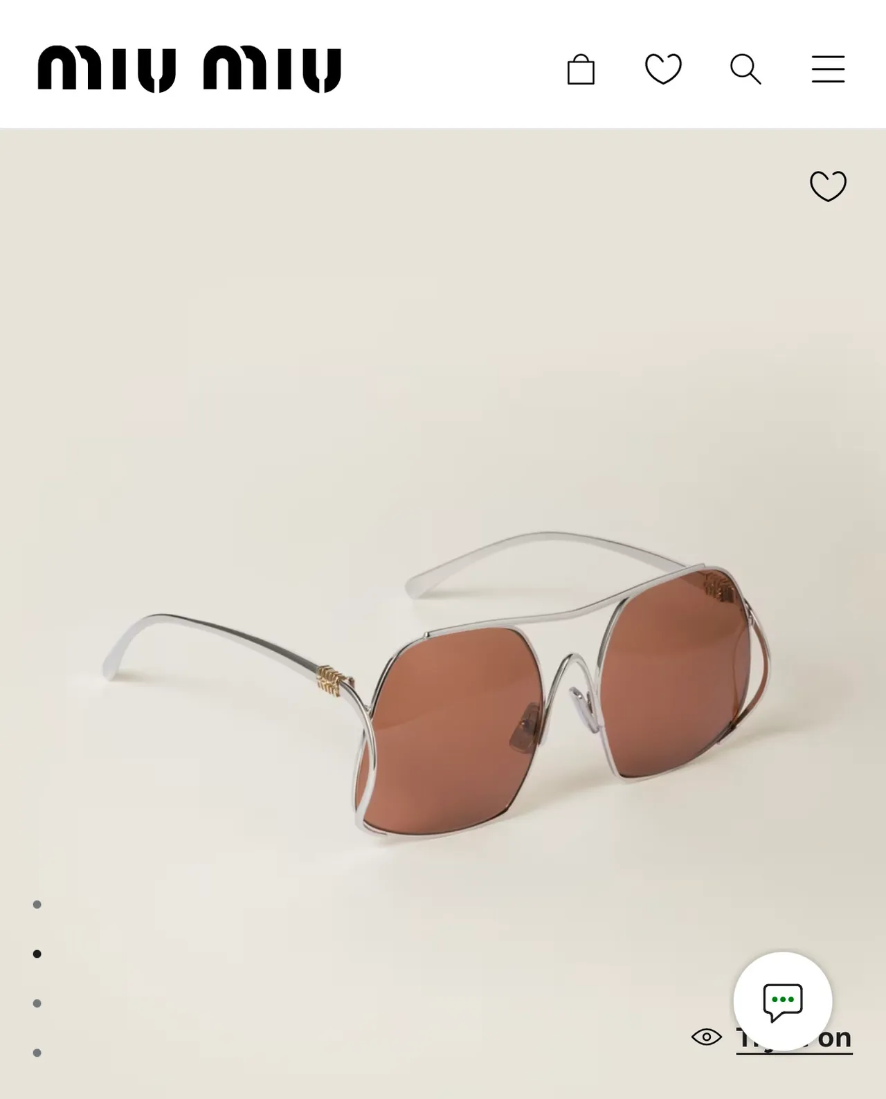 Miu Miu Angular Squared सुनहरी टोन वाली धूप चश्मा 9